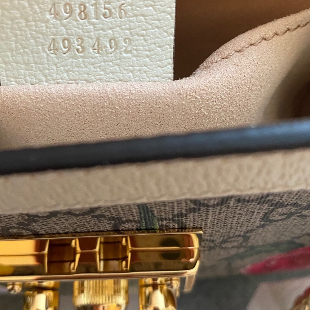 ✨NEW!✨GUCCI✨GG GUCCISSIMA SUPREME FLORA CANVAS & LEATHER PADLOCK CHAIN BAG - Picture 13 of 16